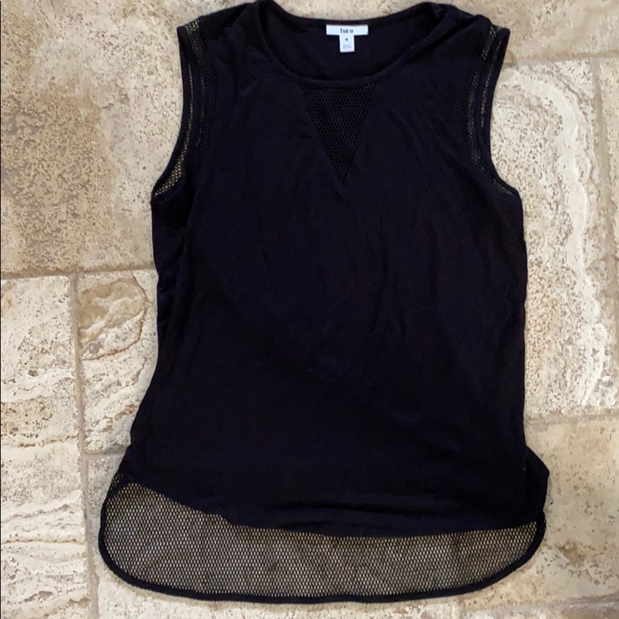 Bar Iii Black Tank With Mesh Insert Medium